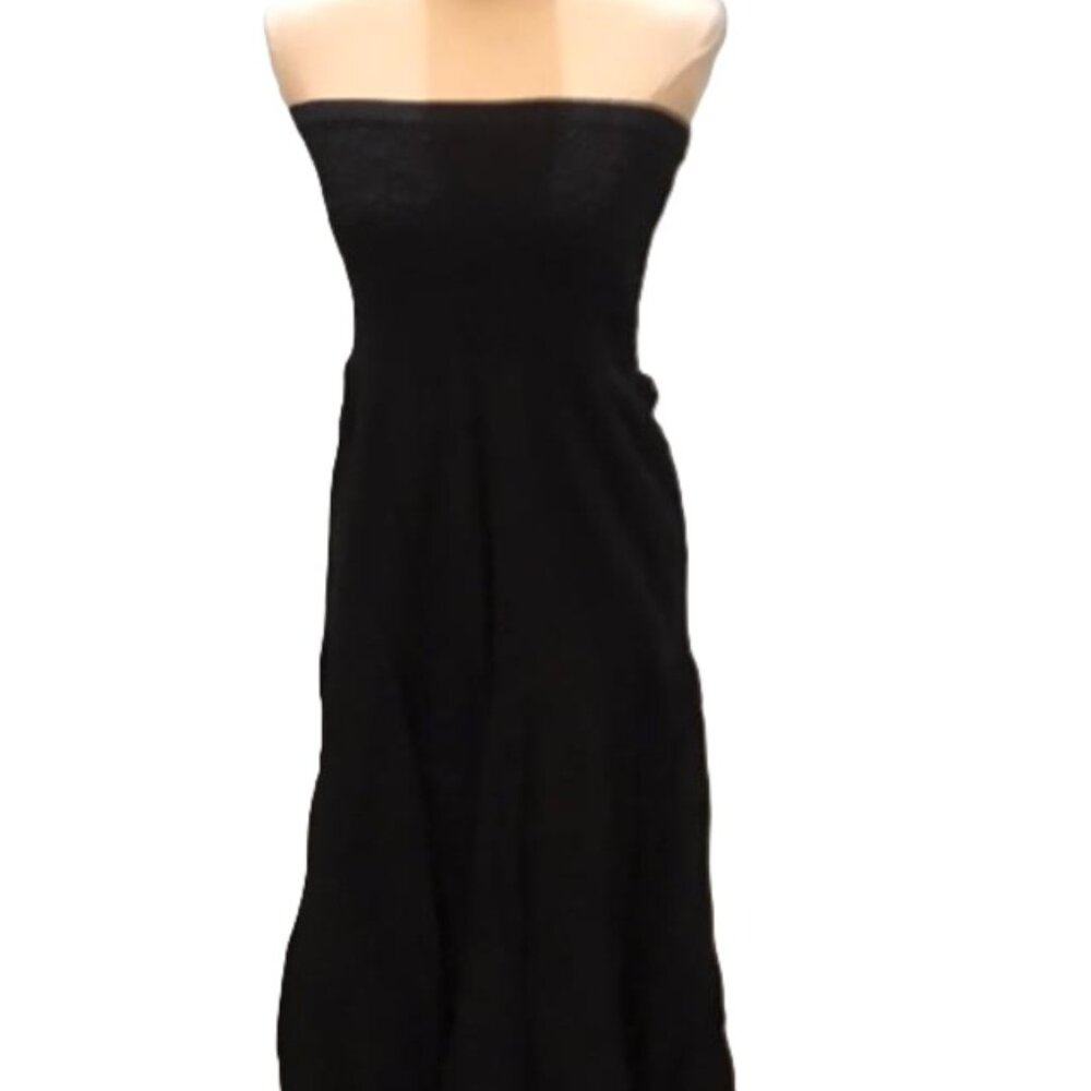 Michael Kors Black Smocked Bandeau Bodice Tiered Layerd Maxi Dress NWT $150 - Picture 2 of 9
